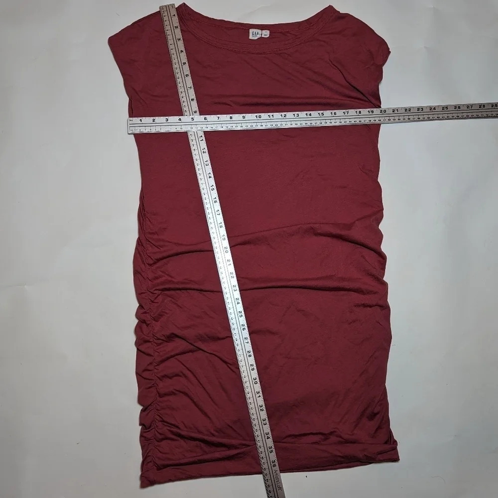 GAP Maternity Dark Dusty  Rose Dress Rouched Sides Woman's Large - Picture 2 of 6